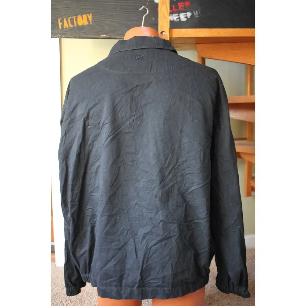 Vintage Reese’s Racing Cutter & Buck Jacket – XXL Black Cotton Embroidered Logo